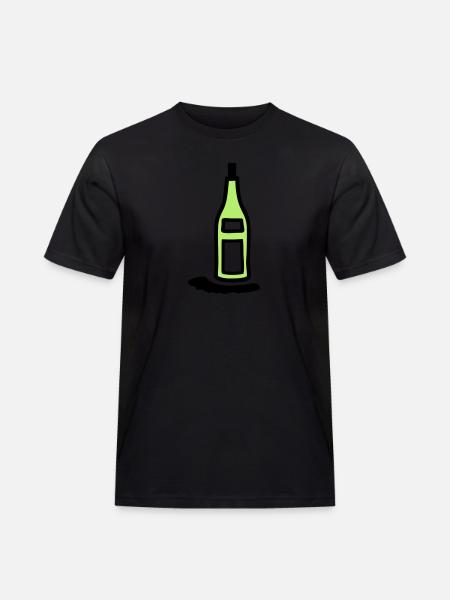 Flasche Weinflasche - V2 - Männer Workwear T-Shirt - Schwarz