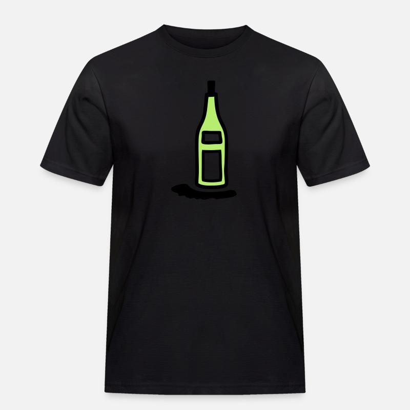 Flasche Weinflasche - V2 - Männer Workwear T-Shirt - Schwarz