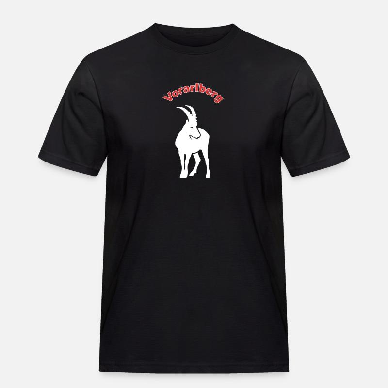 Vorarlberg - Männer Workwear T-Shirt - Schwarz