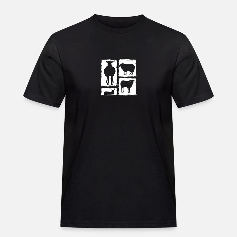 Schäfer Schaf - Männer Workwear T-Shirt - Schwarz