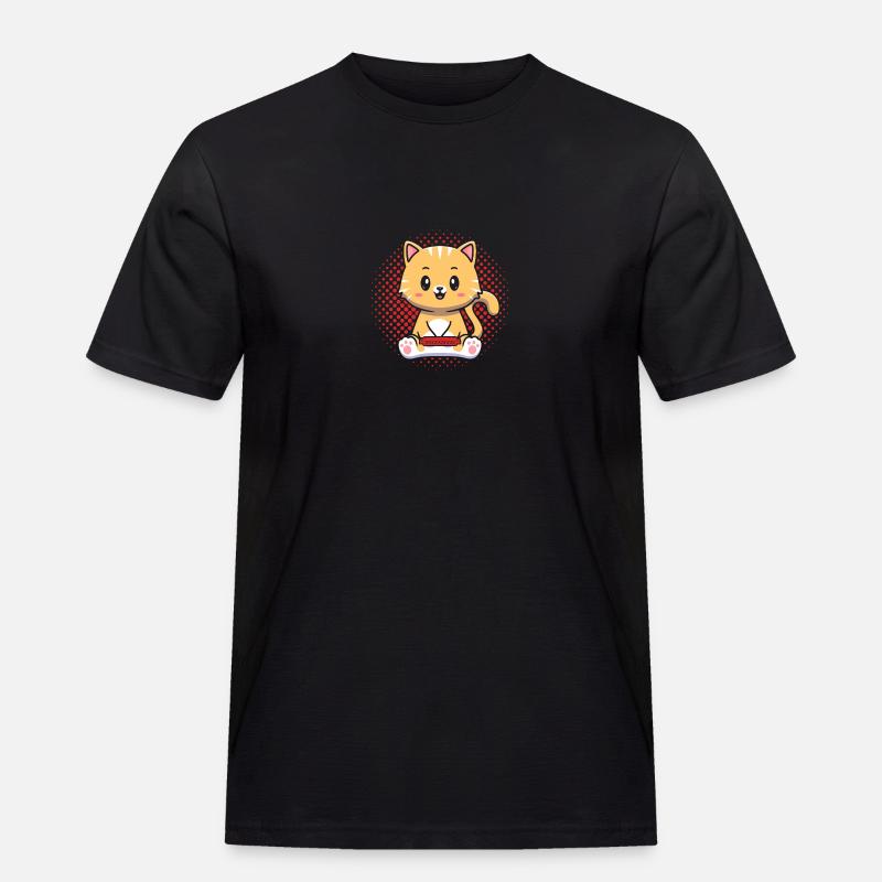 Harmonica Cat Cat Harmonica - Men's Workwear T-Shirt - black