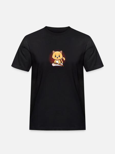 Flutist Cat Cat Flute - Men's Workwear T-Shirt - black