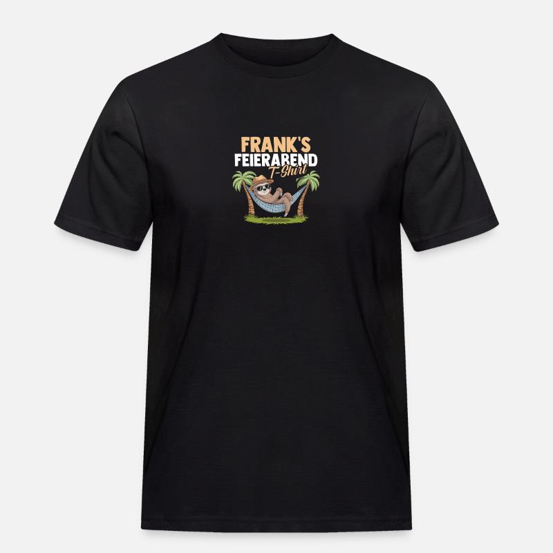 Faultier Frank - Männer Workwear T-Shirt - Schwarz