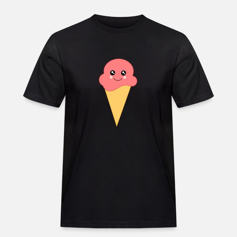 Eis Eiscreme Erdbeereis - Männer Workwear T-Shirt - Schwarz