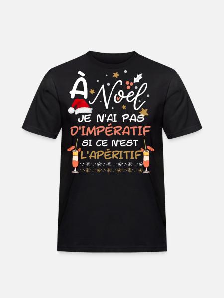 Noël Apéritif Apéro - T-shirt Workwear homme - noir