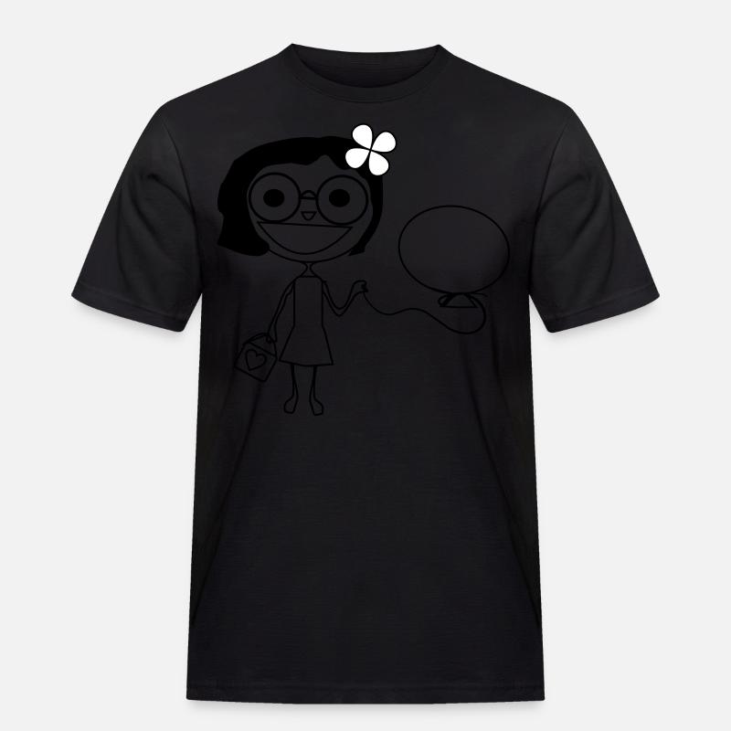 Mädchen - Männer Workwear T-Shirt - Schwarz