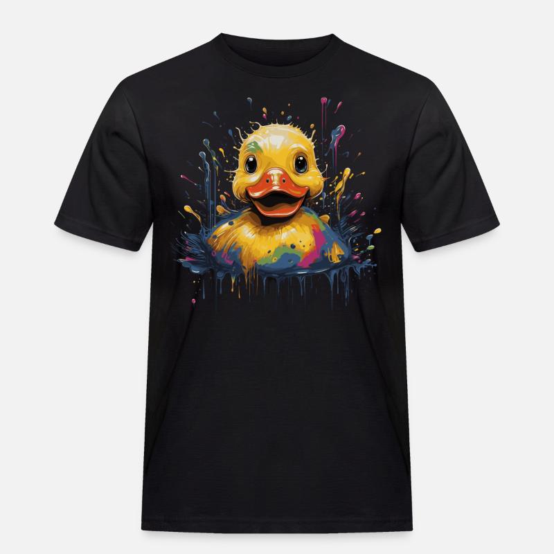 Gummiente - Männer Workwear T-Shirt - Schwarz