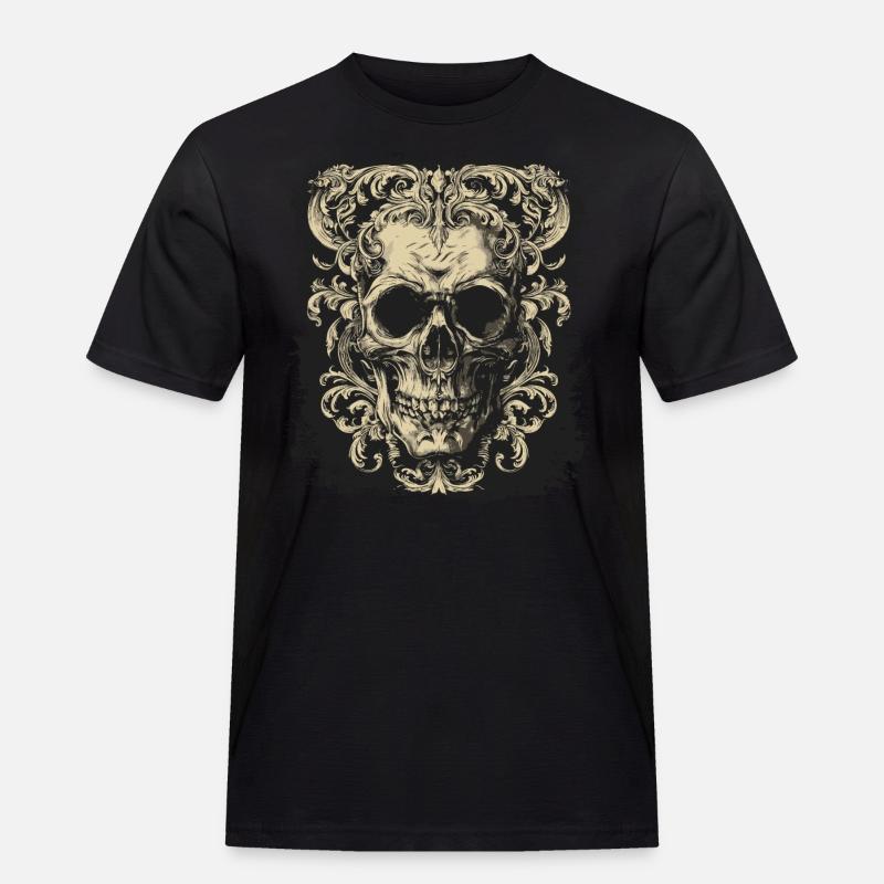 Gothic Schädel - Männer Workwear T-Shirt - Schwarz