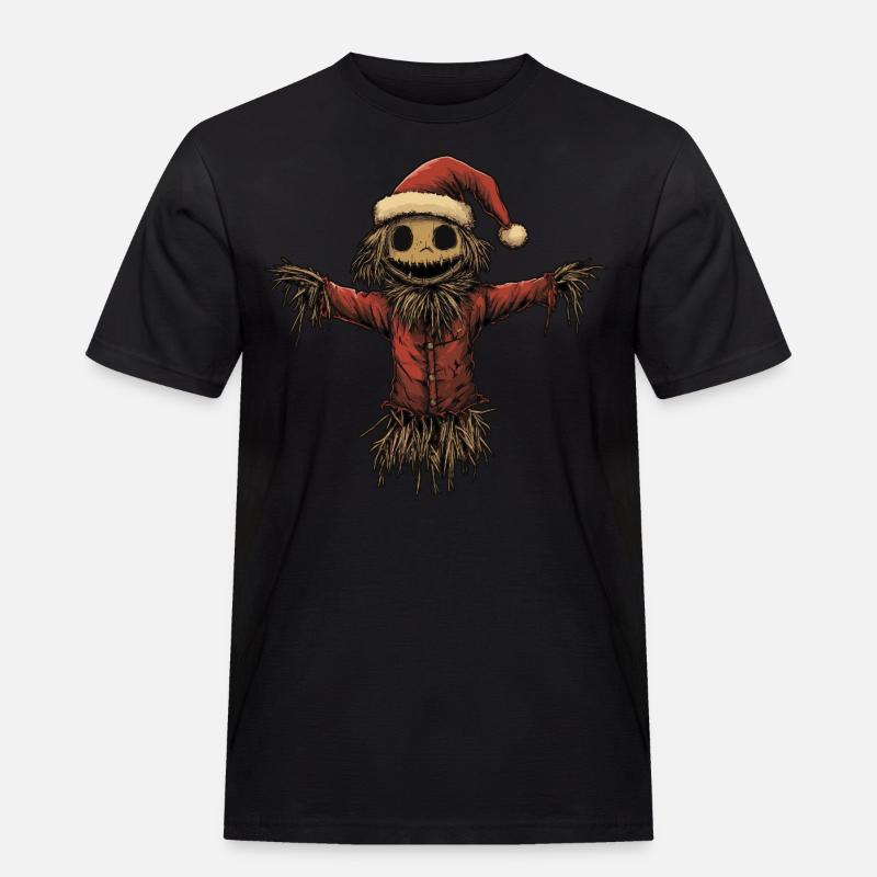 Lustige Weihnachtsvogelscheuche - Männer Workwear T-Shirt - Schwarz
