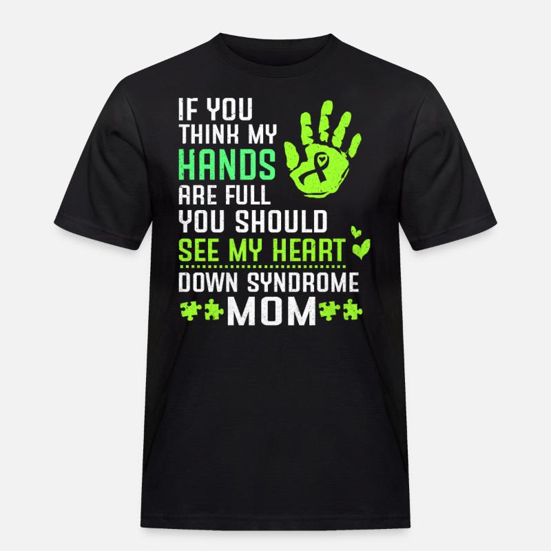 Down Syndrom - Männer Workwear T-Shirt - Schwarz