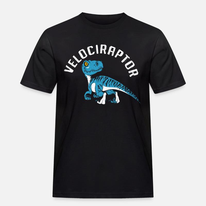 Velociraptor - Männer Workwear T-Shirt - Schwarz