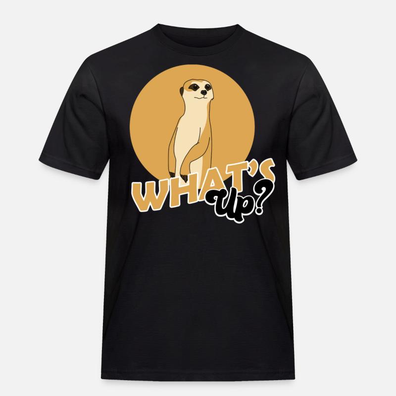 Erdmännchen, Erdmännchen süss, Erdmännchen Wache - Männer Workwear T-Shirt - Schwarz