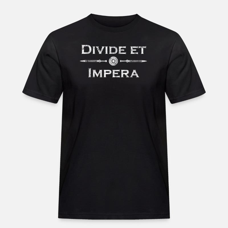 Lateinischer Spruch - Divide et Impera - Männer Workwear T-Shirt - Schwarz