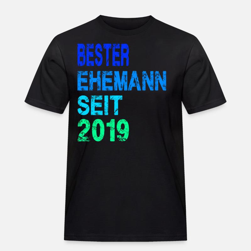 Bester Ehemann seit 2019 - Männer Workwear T-Shirt - Schwarz