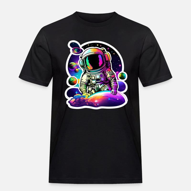 Psychedelic Astronaut I - Männer Workwear T-Shirt - Schwarz