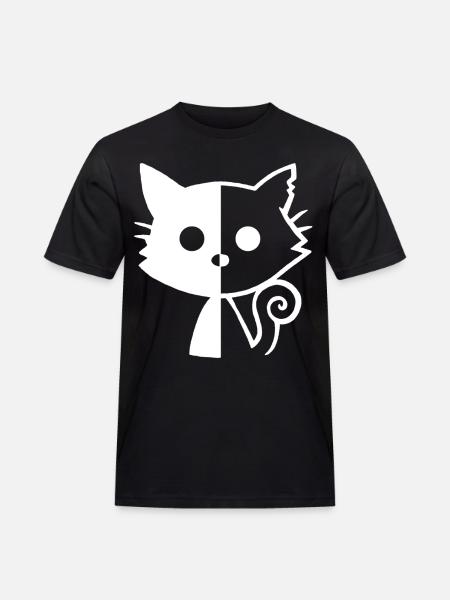 White Kitten Yin and Yang - Men's Workwear T-Shirt - black