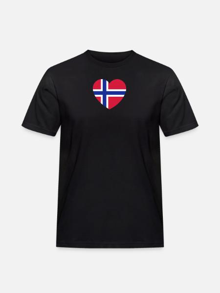 Norway Heart - Männer Workwear T-Shirt - Schwarz