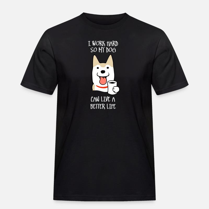 Ich arbeite hart (dunkel) - Männer Workwear T-Shirt - Schwarz