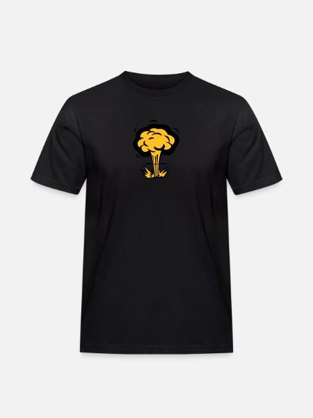 Atompilz - Männer Workwear T-Shirt - Schwarz