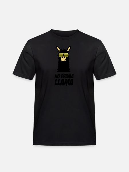 drama_llama_002 - Männer Workwear T-Shirt - Schwarz