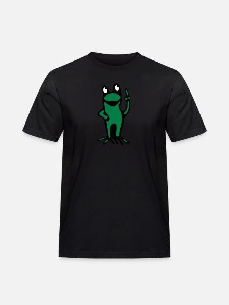 Frosch - Männer Workwear T-Shirt - Schwarz