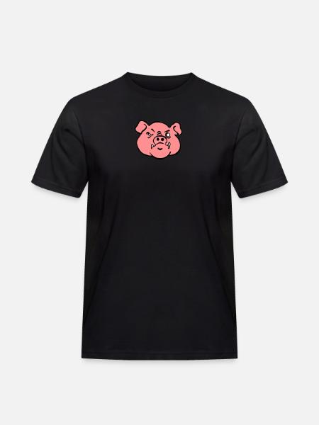 Horror sau - Männer Workwear T-Shirt - Schwarz