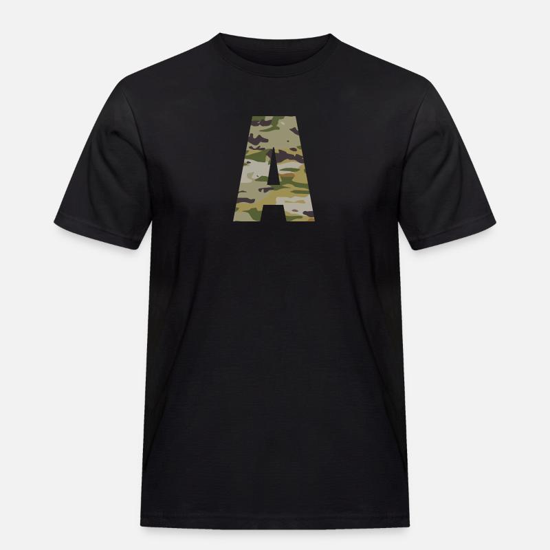 Tarnbuchstabe A - Männer Workwear T-Shirt - Schwarz