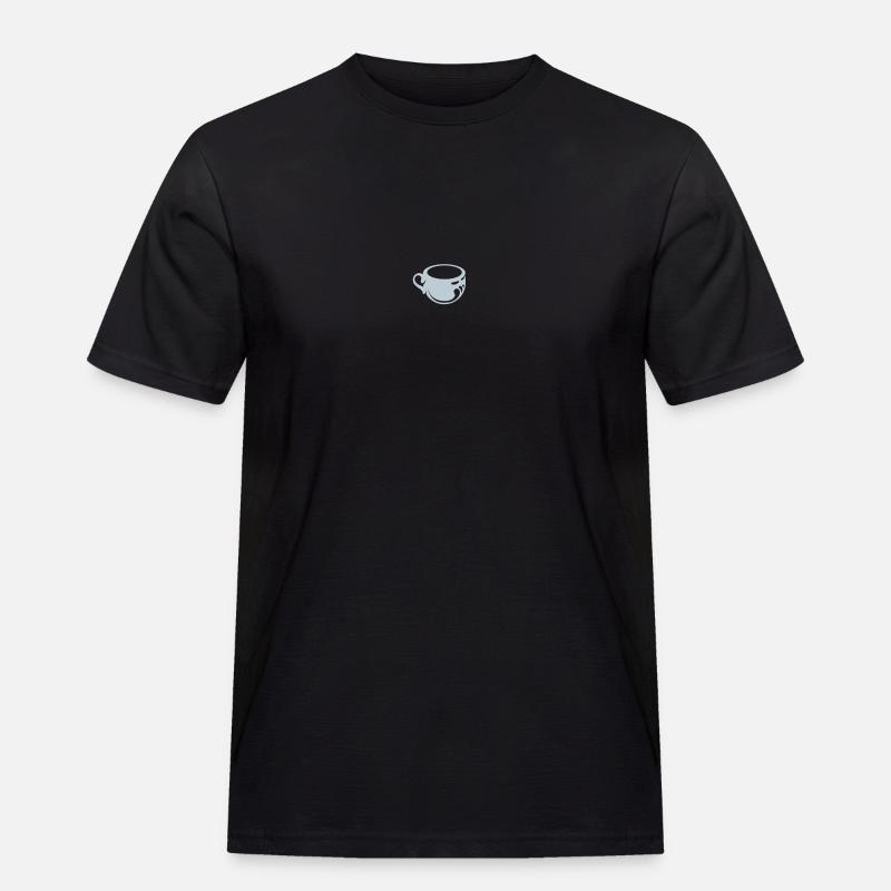 Kaffee - Männer Workwear T-Shirt - Schwarz