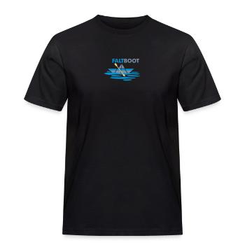Faltboot 2 - Männer Workwear T-Shirt - Schwarz - Vorne - AI Model Male 178 light (178cm)