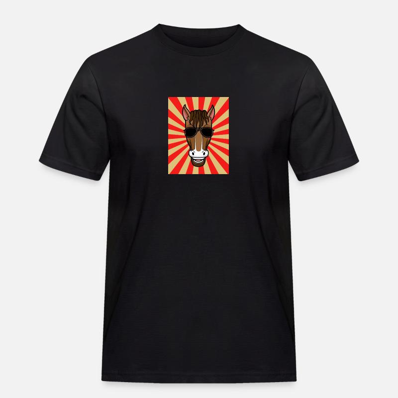 Reiten Pferd - Männer Workwear T-Shirt - Schwarz