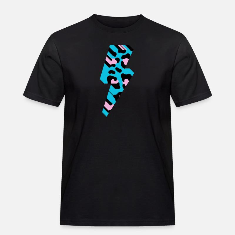 Leopard Blitz 3D - Männer Workwear T-Shirt - Schwarz