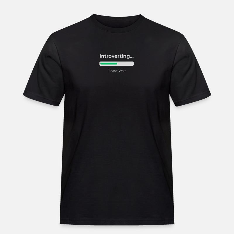 Introvert Loading  - Männer Workwear T-Shirt - Schwarz