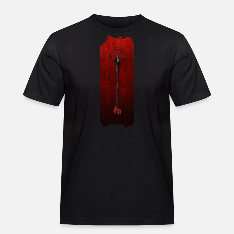 Piercing-Präzision: Pfeil - Männer Workwear T-Shirt - Schwarz