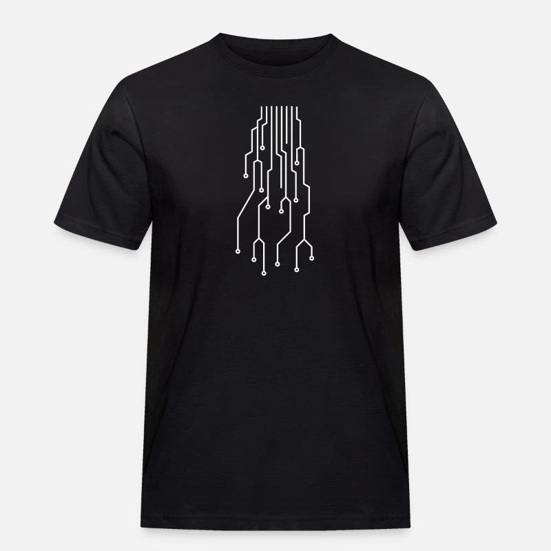 Futuristic computer circuit board - Men's Workwear T-Shirt - black
