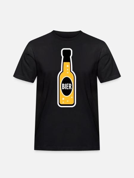 Bierflasche (Bier / Bierchen / NEG 3C) - Männer Workwear T-Shirt - Schwarz