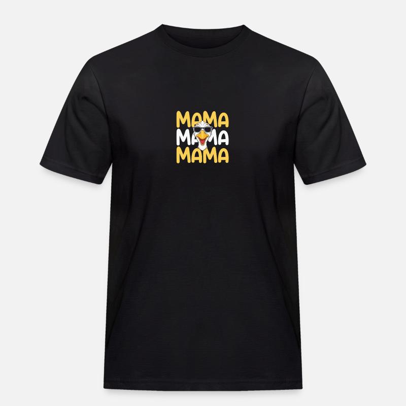 Mama Mutter Gans - Männer Workwear T-Shirt - Schwarz