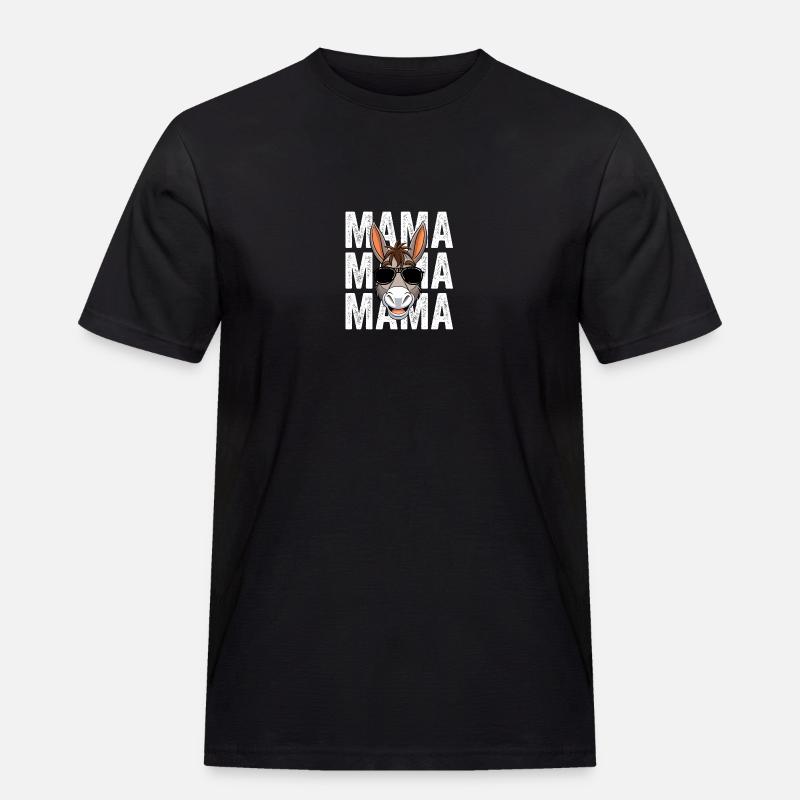 Mama Mutter Esel - Männer Workwear T-Shirt - Schwarz