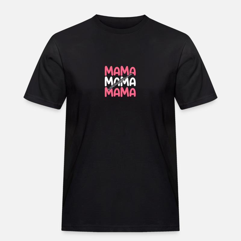 Flötist Mama Mutter Querflöte - Männer Workwear T-Shirt - Schwarz