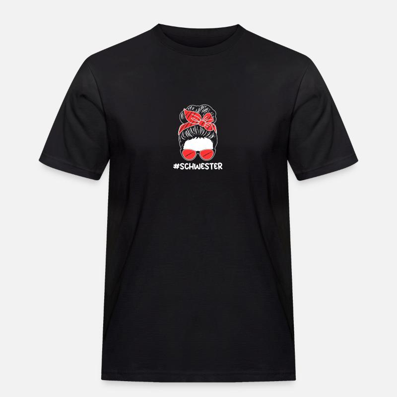 Flötist Schwester Querflöte - Männer Workwear T-Shirt - Schwarz