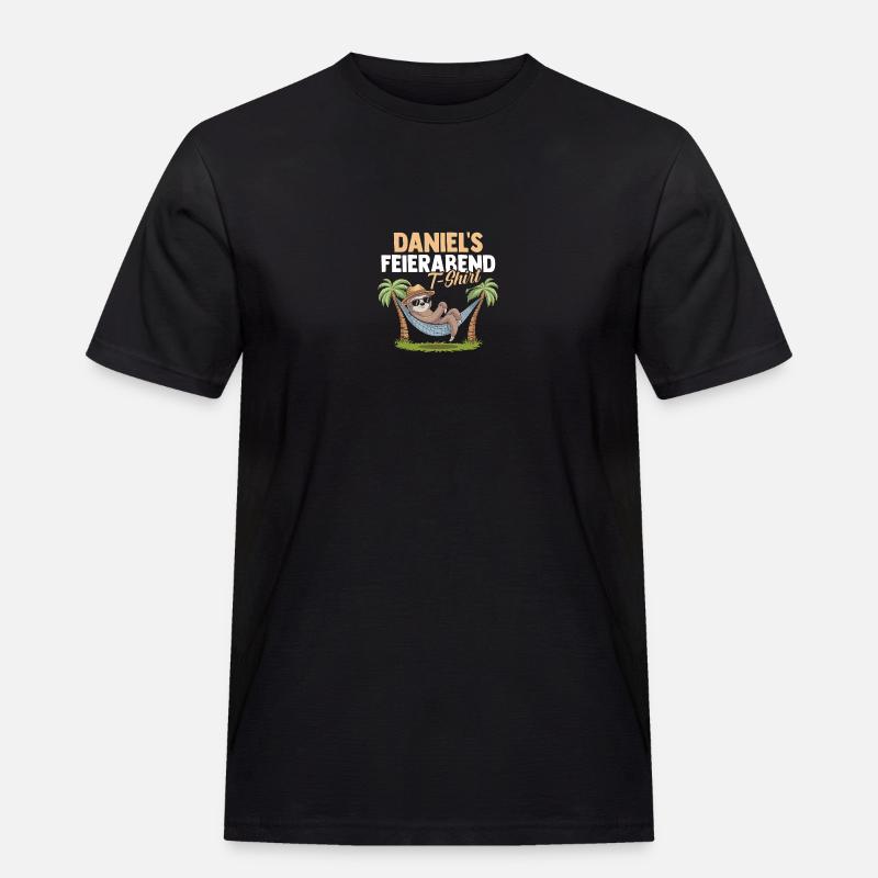 Faultier Daniel - Männer Workwear T-Shirt - Schwarz