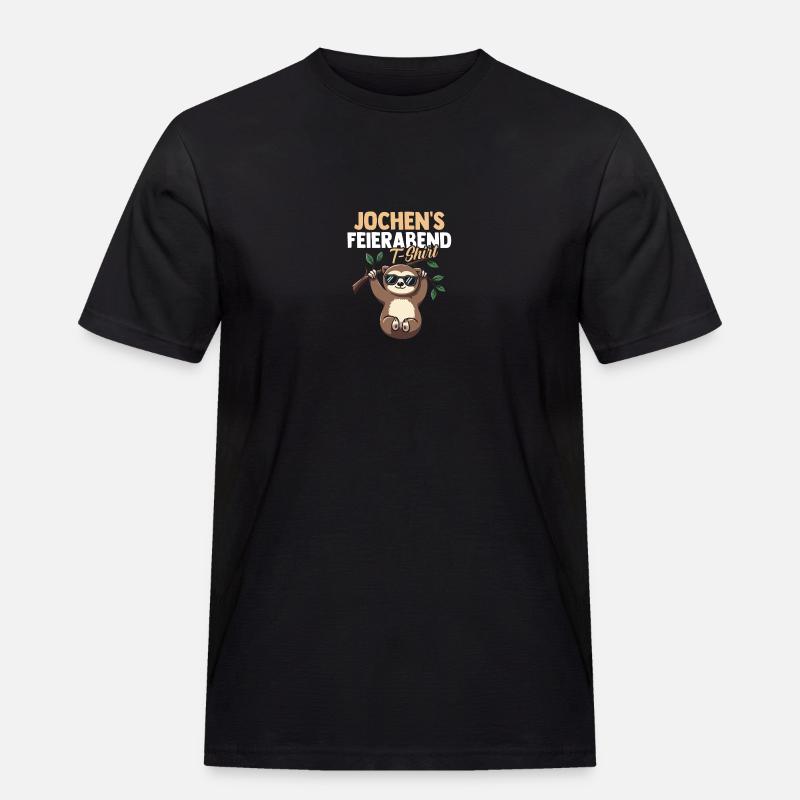 Faultier Jochen - Männer Workwear T-Shirt - Schwarz