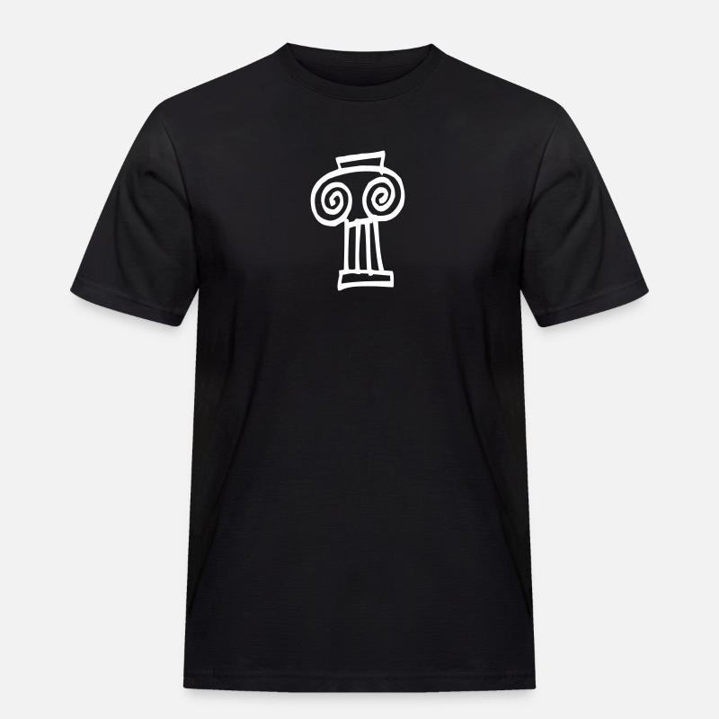 Griechische Säule 2 - Männer Workwear T-Shirt - Schwarz