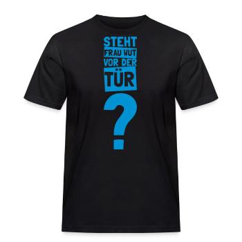 Frau Wut Spruch Motto Schriftzug Logo Geschenk - Männer Workwear T-Shirt - Schwarz - Vorne - AI Model Male 178 light (178cm)
