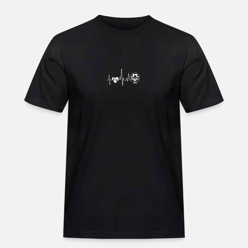 Scouting Scouting Herzschlag - Männer Workwear T-Shirt - Schwarz