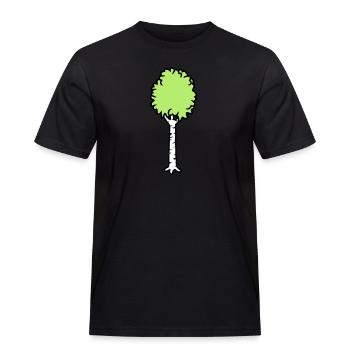 Birke Bäumchen Cool - Männer Workwear T-Shirt - Schwarz - Vorne - AI Model Male 178 light (178cm)