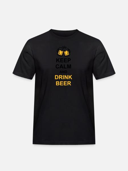 Drink Beer Keep Calm - Men's Workwear T-Shirt - black