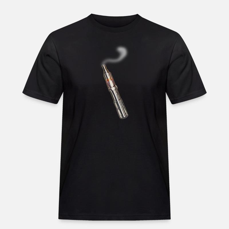 E-Zigarette-mit Rauch - Männer Workwear T-Shirt - Schwarz