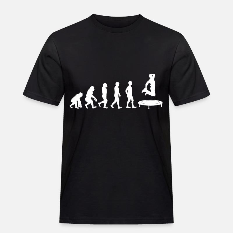 Trampolin Evolution - Männer Workwear T-Shirt - Schwarz