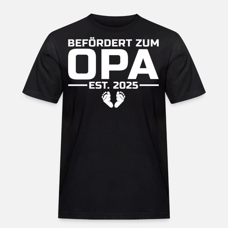 Werdender Opa 2025 - Männer Workwear T-Shirt - Schwarz