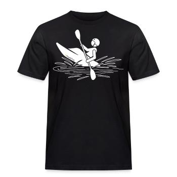 Kayak King - Hidden Message - Kayak Design - Men's Workwear T-Shirt - black - Front - AI Model Male 178 light (178cm)